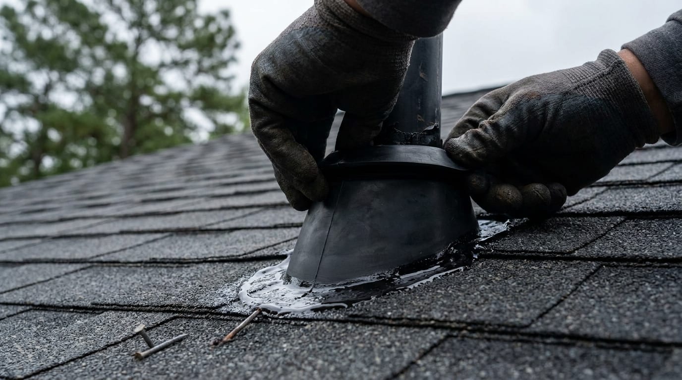 Page Roofing & Contracting — pipe boot 1