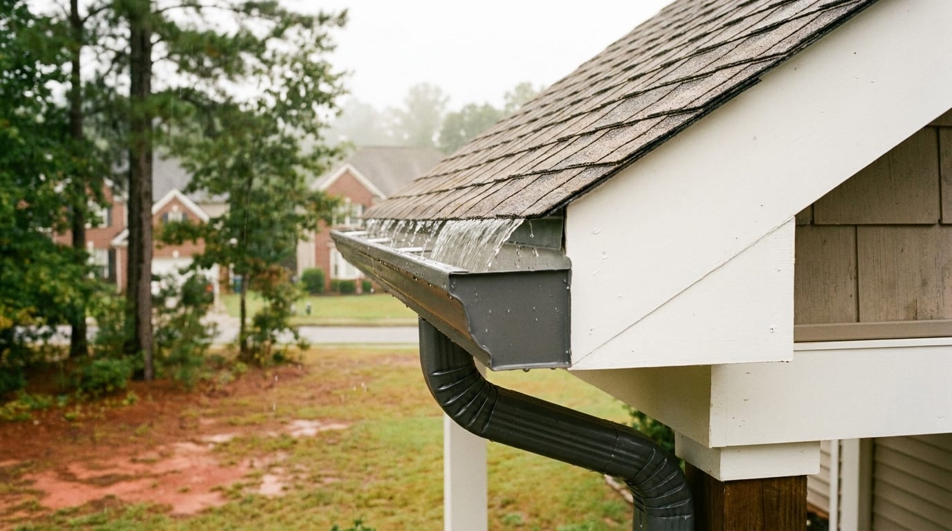 Gutter corner and fascia detail